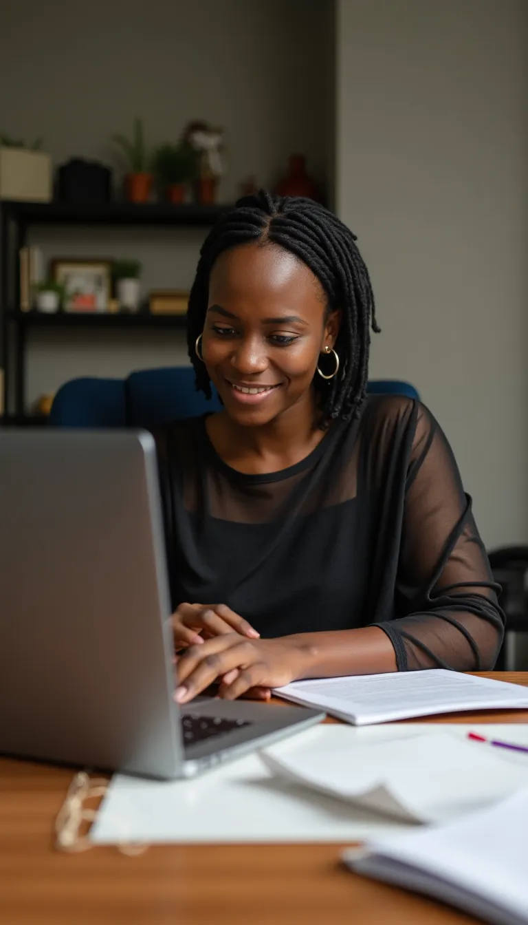 Mulher De Blazer Trabalhando